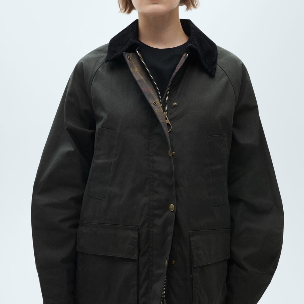 Mango, wax effect barn jacket